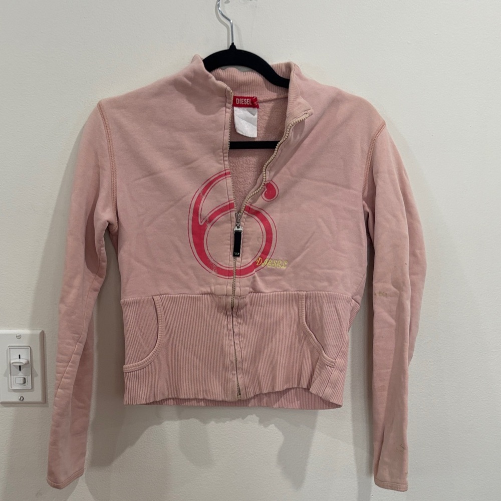 Diesel Pink Kids Jacket with Red Logo